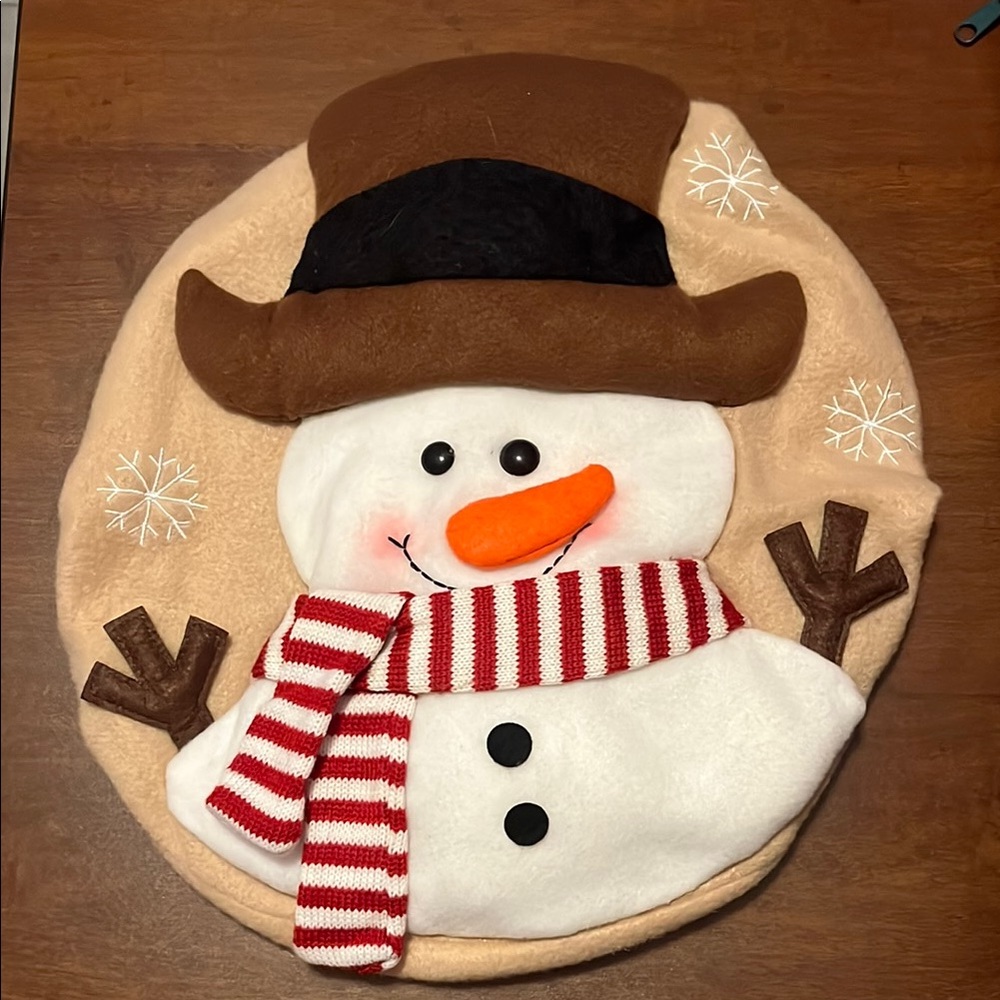 Snowman toilet seat cover